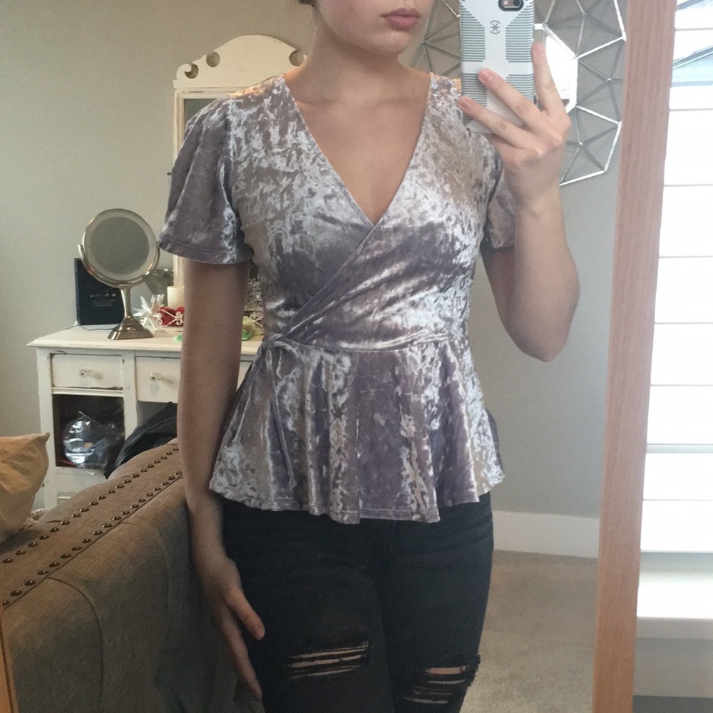 Purple velvet shirt
